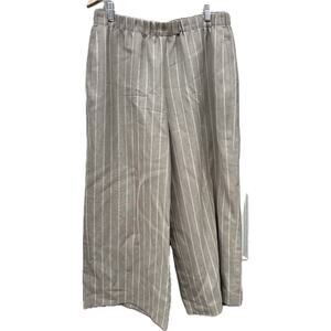 Lafayette 148 Linen Blend Wide Leg Pants Beige Women’s Size L Lights weight